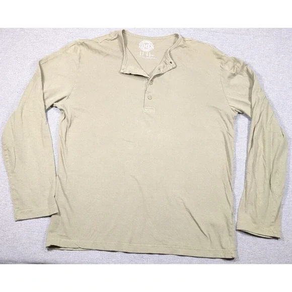 21 Men Los Angeles Olive Green Henley Long Sleeve Soft Cotton Mens Size M Shirt - Picture 5 of 16